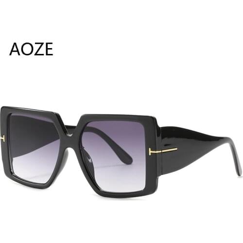 2021 High Quality Retro Square Large Frame Tom Sunglasses Women Luxury Brand Designer Personality Wide Legs Sun Glasses Female