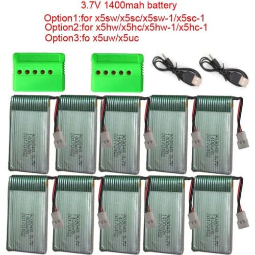 Lamsam 3.7V 1400mAh LiPo Battery for SYMA X5SC X5SW X5HW X5HC X5UW x5uc battery with Charger RC Drone 3.7 V 1400 mah Spare parts