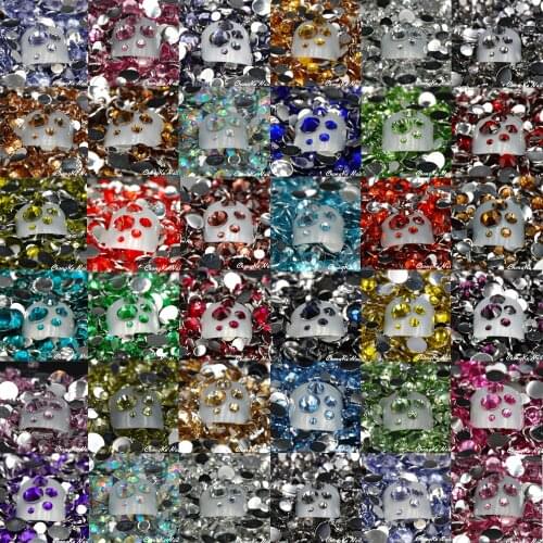 Hisenlee 36 Kind Colors 30g 3000pcs/Pack Mixed Sizes Acrylic 3D Nail Art Rhinestone DIY Nail Art Decoration