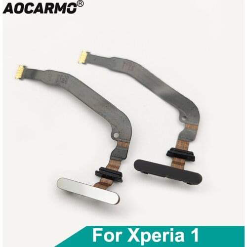 Aocarmo For Sony Xperia 1 / X1 / XZ4 J9110 Power On/Off Switch Fingerprint Sensor Button Touch ID Ribbon Flex Cable Replacement