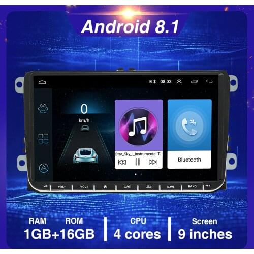 Podofo Android Car Radio 9'' GPS Navigation 2Din Autoradio WIFI Bluetooth Universal Car Multimedia Player For VW/Golf/Skoda/Seat