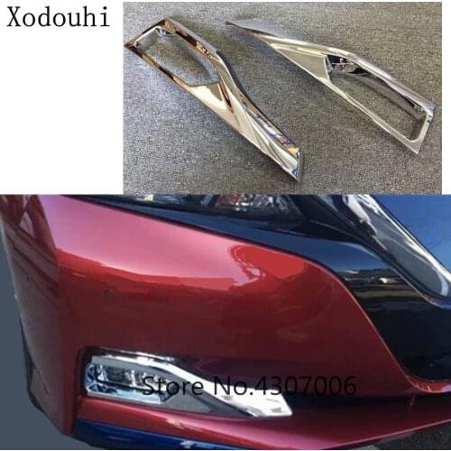 Car Style Head Front Fog Light Lamp Frame High Configuration Cover Trim 2pcs For Nissan Leaf 2017 2018 2019 2020