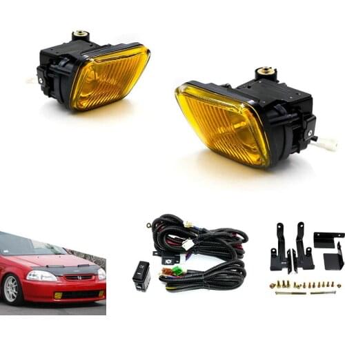 Car modified front fog lights for Honda Civic 96-98 with LED square fog lights