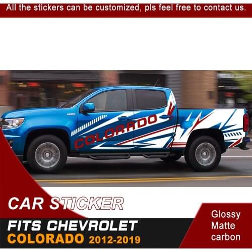 Car Decals Side Body Stripe Racing Graphic Vinyl Cool Sticker Fit For Chevrolet Colorado 2012 2013 2014 2015 2016 2017 2018 2019