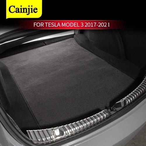 Car Soft Flannel Rear Trunk Mat For Tesla Model 3 2017-2021 Cargo Tray Trunk Protective Pad For Tesla Model3