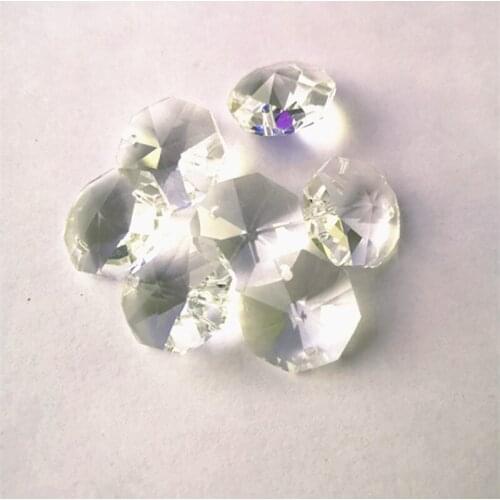 Free Shipping 500pcs 18mm Glass Crystal Prism Parts Beads in Two Holes! Curtain Prism Pendant Dress Christmas Tree Decoration