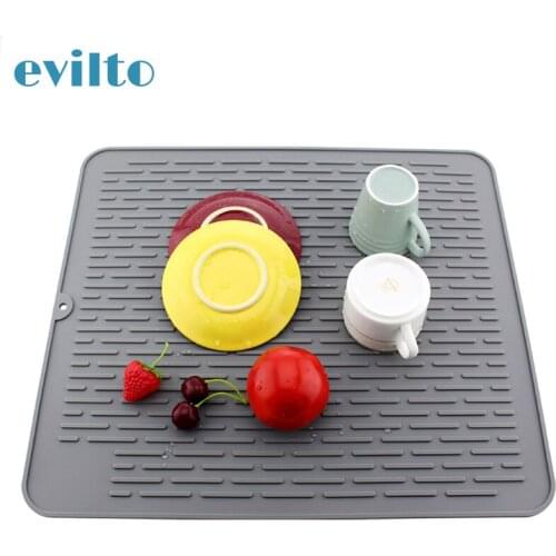 Large Silicone Drain Pad Multifuctional Dish Drying Mat Heat Insulation Holder Kitchen Cup Draining Pad Table Placemat Tray