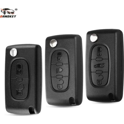 Dandkey 20x Flip Folding Car Key Shell Remote Case For Peugeot 307 207 308 407 607 807 For Citroen C4 C2 C3 C5 C6 2 3 4 Buttons