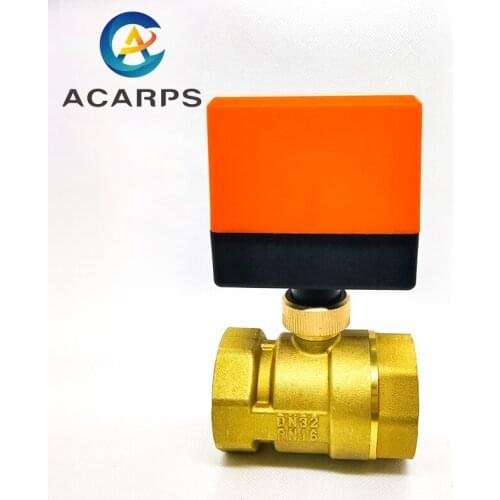 1-1/4" Electric Ball Valve Brass Air Conditioning Floor Heating Solenoid Valve Two-Way AC220V DC24V DC12V