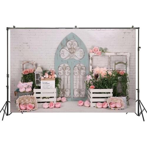 Photography Backdrop Flowers Cake Smash Birthday Decorations Photo Background Baby Shower Newborns Kids Floral Photoshoot W-4991