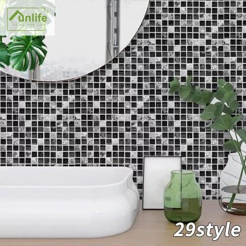 Funlife® Mosaic Waterproof Tile sticker Removable Peel & Stick Self-Adhesive PVC Tile Sticker Bathroom Kitchen DIY Wall sticker