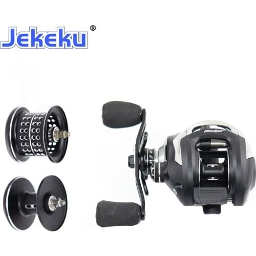 JEKEKU NEW Carbon Fishing Reel 18BB 211g Magnetic Brake System Gear Ratio 6.3:1 Casting Fishing Pole Double Spool Reel