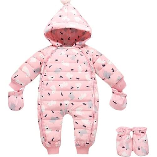 Overalls Baby Clothes Winter New Born Infant Boys Girls Warm Thick Down Jumpsuit Hooded Outfits Snowsuit Coat Kids Romper