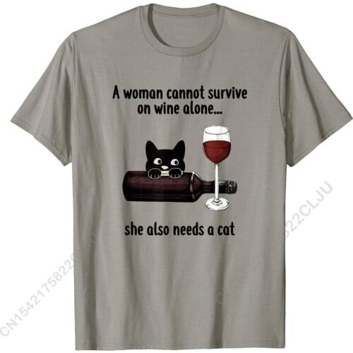 Cat Shirts: A Woman Also Needs A Cat Funny T-Shirt Cool Classic Tops Tees Newest Cotton Mens Tshirts
