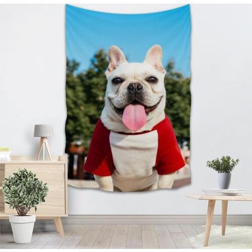 Nice Animals French Bulldog Tapestry Printed Creative living room bedroom background wall fabric hanging