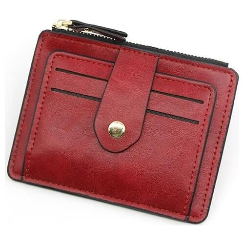 Small Fashion Credit ID Card Holder Slim Leather Wallet With Coin Pocket Man Money Bag Case For Men Mini Women Business Purse