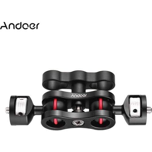 Andoer Clamp Adapter Multi-functional Aluminium Alloy Articulating Magic Arm Ball Head Arm Mount Clamp Adapter CNC Processing