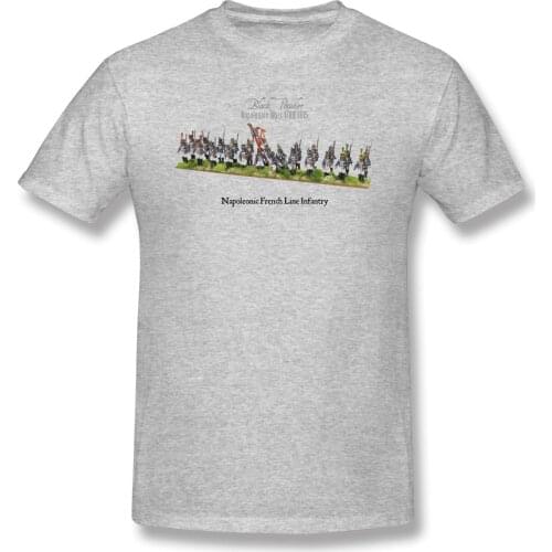 Napoleonic French Line Infantry Humor Graphic Mens Basic Short Sleeve T-Shirt R324 Tees Tops European Size