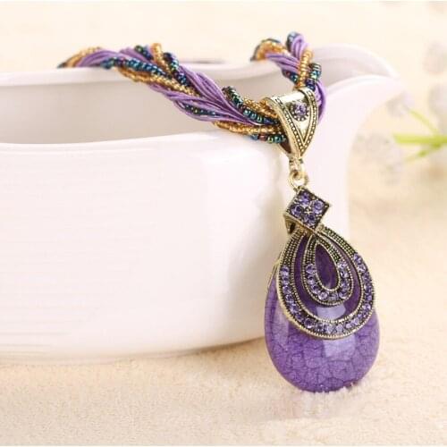 NEW style choker necklace Bohemian national wind retro ornament alloy jewelry pendant 14 colors optional
