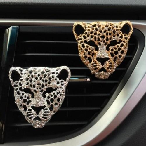 Car air freshener in auto interior decor aroma car accessories car diffuser vent clip diamond leopard solid perfume bling