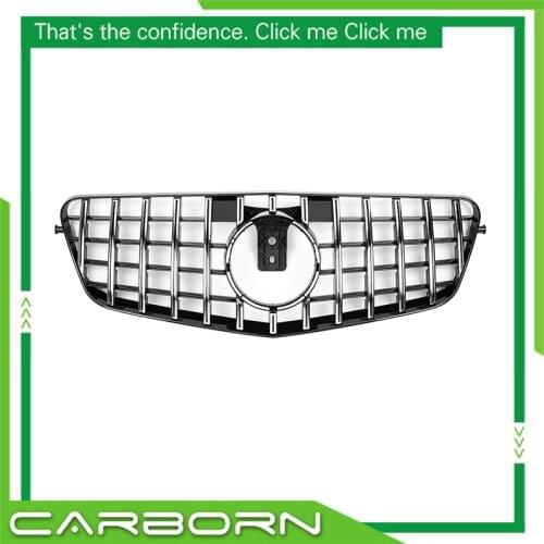 For-Mercedes For-Benz E-class W212 E320 E350 E400 C207 2009-2013 with Emblem GT Style Pre-facelift Front Bumper Racing Grille