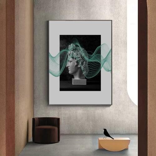 Simple and modern Nordic stone porch living room mural poster print canvas corridor photo wall decorative picture