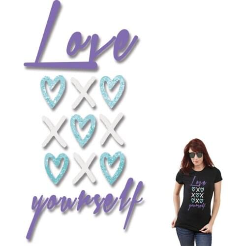 Simple letter fashion logo stickers t shirts Heat Transfer PVC Patch Heat-sensitive patches Washable Stickers on fabric