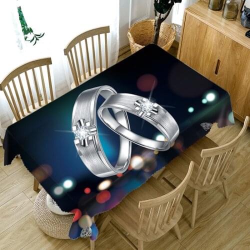 3D Diamond Ring Pattern Tablecloth dustproof Polyester/Cotton Wedding Hotel Banquet Decoration Table Cloth Home Textil