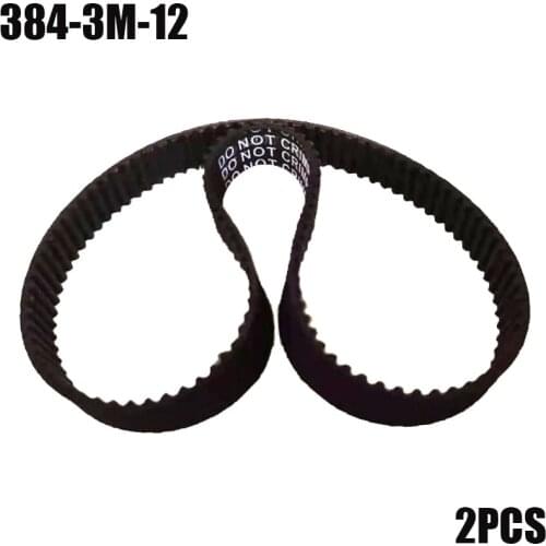 2Pcs Replacement 384mm Length Drive Belt HTD 384-3M-12 Escooter Electric Scooter 128 Teeth 12mm Width Electric Scooter Belt