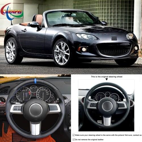 DIY Hand-Stitched Non-Slip Durable Steering Wheel Cover For Mazda MX-5 (Miata) 06-14 RX-8 09-12 CX-7 Car Interior Decoration