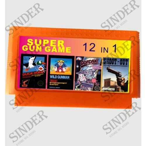 Super Gun Game 12 In 1 No Repeat 60 PINS Game Card For 8 Bit D99 Game Player