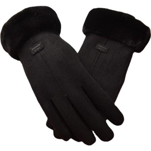 Thermal Winter Gloves Women WindProof Warm Cashmere Womens Gloves Plush Wrist Female Touch Screen Gloves Defense Cold Mittens
