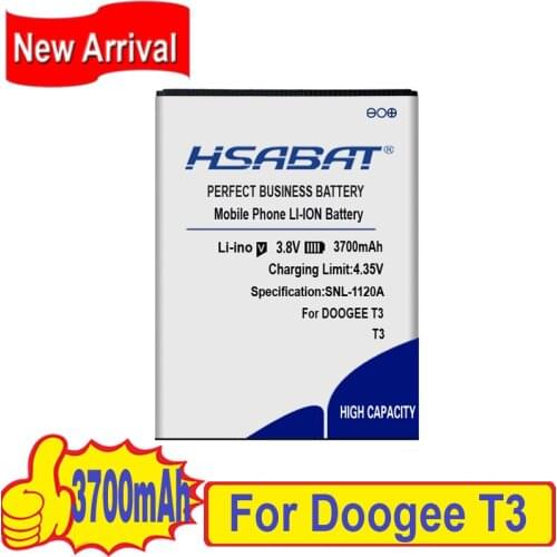 Top Brand 100% New 3700mAh Battery for Doogee T3 Batteries + free gfit