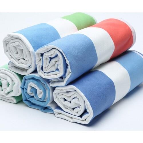 Printing Outdoor Portable Superfine Fiber Bath Towel Stripe Quick-drying Sport Towel Fitness Cooling Travel Camping Beach Towel