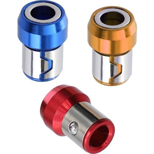 Three Colors Magnetic Ring Sleeve Metal Screwdriver Bit Ring for 6.35mm Shank Screw Magnetic Holders Drill Bit Magnetic Ring