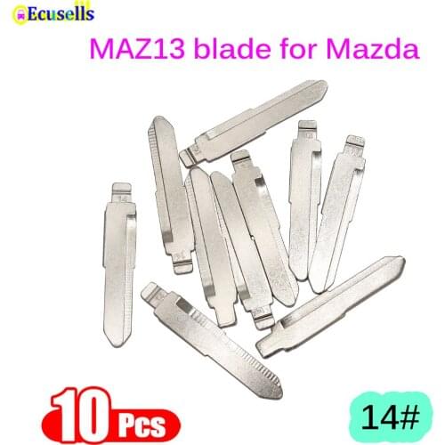 10pcs/lot #14 Metal Blank Uncut Key Blade MAZ13 For Mazda Isuzu /Hainan KD Xhorse Remotes Blade NO.14