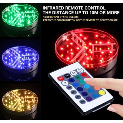 10 Pcs/lot 6inch Led Light Base Colorful Rechargeable Battery operated Wedding Favor centerpieces with remote control Lights