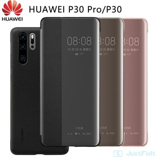 100% Official HUAWEI P40pro P30pro Case Flip Smart View Cute Leather Huawei P40 pro Case P30 pro Case Original Cover