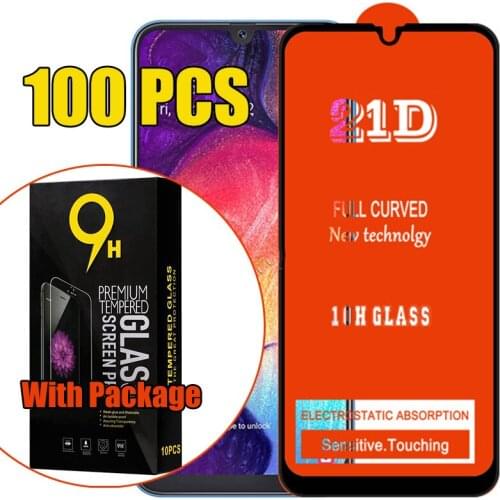 100pcs 21D Tempered Glass Screen Protector For Samsung Galaxy Note 10 Lite A10S A20S A30S A40S A50S A70S M01 M11 M21 With Box