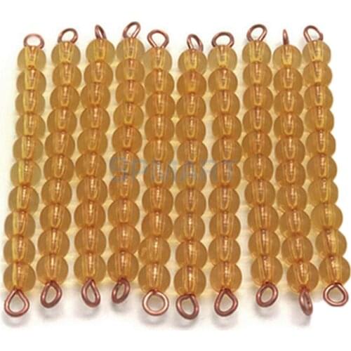 Montessori 20pcs of Ten Beads Bars Kids Children Decimal System Learning Maths Toy Puzzle Toys