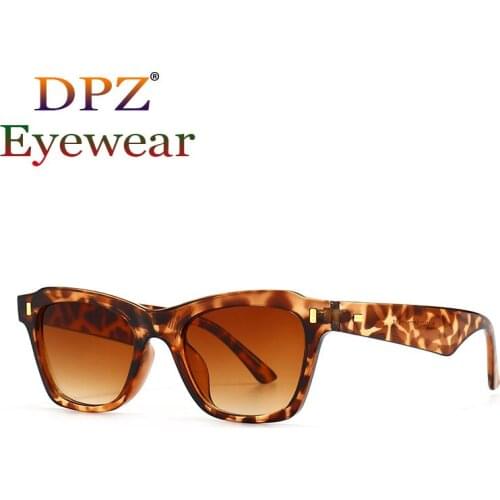 2021 DPZ New Modern Retro Square Frame Narrow Pattern Sunglasses Men Women Fashion Brand Design Sunglasses Oculos De Sol