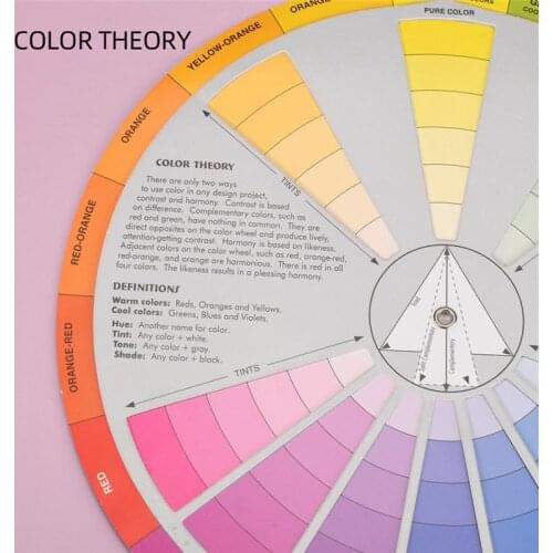 23cm 18 Colors Tattoo Pigment Colors Wheel Paper Card Supplies Three-tier Mix Guide Central Circle Rotate Tattoo Accessories