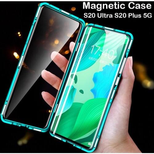 360 Full Magnetic Case For Samsung Galaxy S20 Ultra Coque Note 20 S10 Glass Cover S21 Plus Bumper A80 A90 5G A21S A51 A71 Case