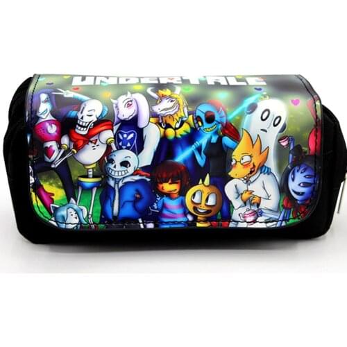 Cartoon Game Undertale Pencil Case Makeup Bag Zipper Pouch Students Stationery Pouch