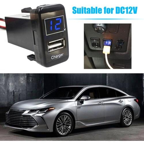 DC 12V USB Car Charger Dashboard Voltmeter USB Mobile Phone Car Fast Charger Socket 5V 4.2A Charging Power Adapter for Toyota