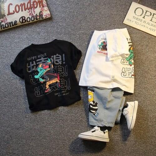 Summer Children Fashion Clothing Kids Boys Girls back Print T Shirt Pants 2Pcs/sets Baby Infant Clothes Toddler Casual Tracksuit