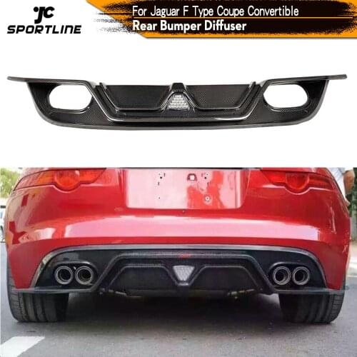 Rear Bumper Diffuser Lip For Jaguar F Type Coupe Convertible 2 Door 2013 - 2019 Carbon Fiber Rear Bumper Lip Spoiler Diffuser