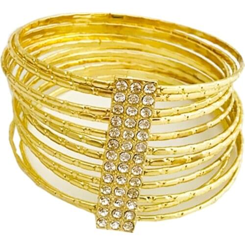 French womens luxury Crystalgold bracelet 4mm thin bracelet fashion hollow jewelry bracelet 12/psc set