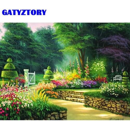 GATYZTORY Pictures By Number Garden Kits Home Decor Painting By Number Drawing On Canvas Spring HandPainted Art Giftt