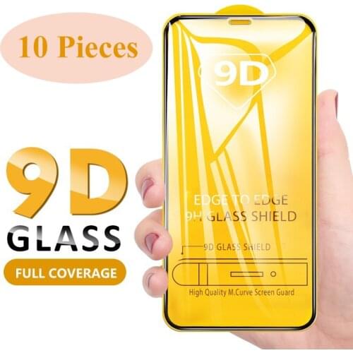 10pcs 9D Full Coverage Curved Film Tempered Glass Screen Protector For Xiaomi Redmi Note 10 Pro Max 10S 9 9S 9A 9C 9T 8 8A 8T